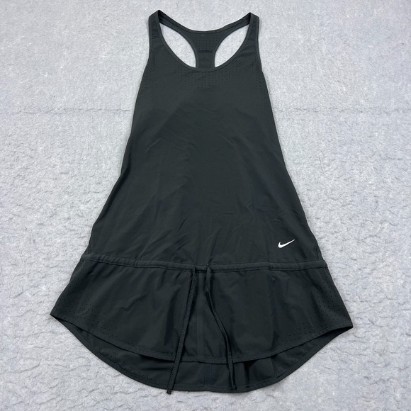 Nike Rival Dress Women's Small Black Racerback Dri-Fit Woven Running Top 451423 - Picture 1 of 9